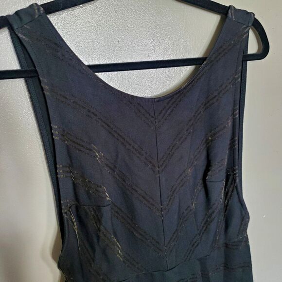 Free People Mini Dress Women's Size Medium Black Striped Cut Out Sleeveless - Picture 4 of 12